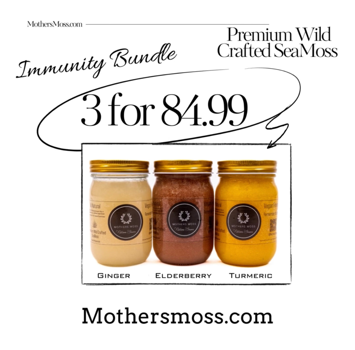 ジェンムーブ GEMMOVE Volume Boost 200ml 3本セット Premium Wild Crafted SeaMoss Immunity Bundle (3) 12oz – Mothers
